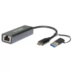   D-LINK Átalakító USB-C + USB 3.0 to Ethernet Adapter 2.5Gbps , DUB-2315