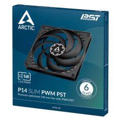  ARCTIC COOLING Rendszerhűtő Ventilátor P14 Slim PWM PST Fekete, 14cm