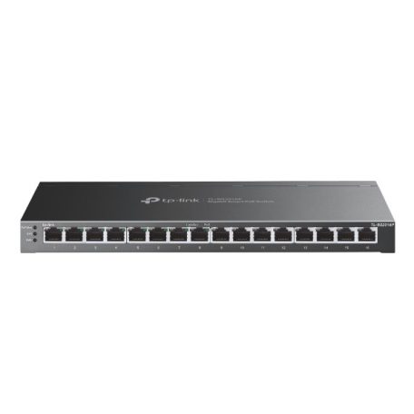 TP-LINK Switch 16x1000Mbps (8xPOE+), Fémházas Asztali/Rackes Menedzselhető, SG2016P