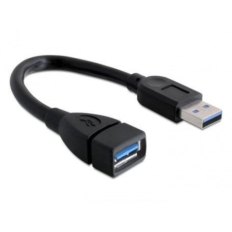 DELOCK kábel USB 5 Gbps Type-A male / female hosszabbító 15cm fekete