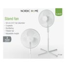 NORDIC HOME FT-530  41cm állóventilátor, 3 év garancia, teljesítmény: 50W,  oszcilláló, 3 sebesség fokozat, dönthető