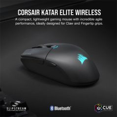   CORSAIR Vezetékes/Vezeték Nélküli Egér Gaming, KATAR ELITE, 6 programozható gomb, RGB Világítás, 26000dpi, fekete