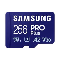   SAMSUNG Memóriakártya, PRO Plus + Reader microSDXC 256GB, CLASS 10, UHS-I, U3, V30, A2, R180/W130