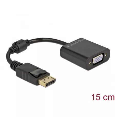 DELOCK Átalakító DisplayPort 1.2 male > VGA female fekete