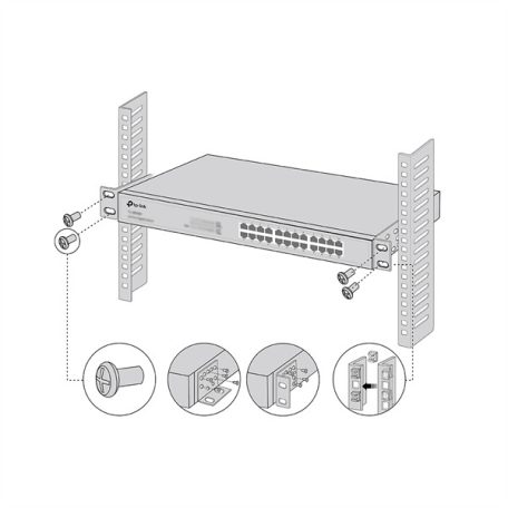 TP-LINK Kiegészítő - Rack Mount Kit 19-inch (22x43.8x15mm), RACKMOUNT KIT-19