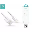 Devia Smart USB/Lightning töltő- és adatkábel, fehér, 2m