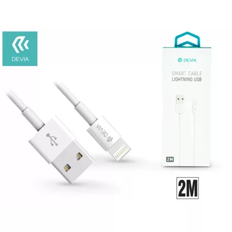 Devia Smart USB/Lightning töltő- és adatkábel, fehér, 2m