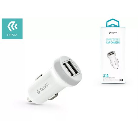 Devia Smart Series 15W 2xUSB autós töltő adapter - fehér