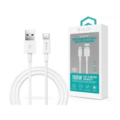   Devia Smart Series Shark USB - USB-C (Type-C) töltő- és adatkábel , 5A,  fehér, 1,5m