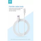 Devia Smart Series Shark USB - USB-C (Type-C) töltő- és adatkábel , 5A,  fehér, 1,5m