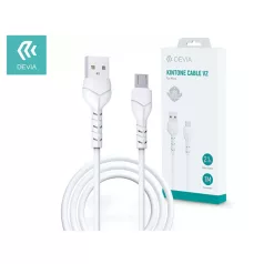   DEVIA USB - MICRO USB ADAT- ÉS TÖLTŐKÁBEL 1 M-ES VEZETÉKKEL - KINTONE CABLE V2 SERIES FOR MICRO USB - 5V/2.1A - WHITE