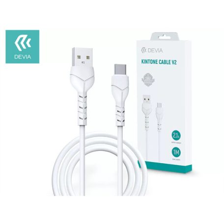 Devia Kintone Cable V2 Series 10W USB - USB-C (USB C) adat- és töltőkábel, fehér, 1m