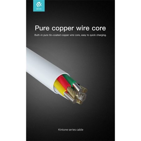 Devia Kintone Cable V2 Series 10W USB - USB-C (USB C) adat- és töltőkábel, fehér, 1m