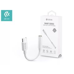   Devia Smart Series, USB-C (Type-C) dugó - 3,5mm jack aljzat audio adapter kábel, fehér