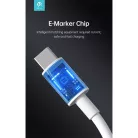 DEVIA USB-C - USB C (Type-C) ADAT ÉS TÖLTŐKÁBEL - SMART SERIES 100W PD, FEHÉR, 1,5m