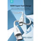 DEVIA USB-C - USB C (Type-C) ADAT ÉS TÖLTŐKÁBEL - SMART SERIES 100W PD, FEHÉR, 1,5m
