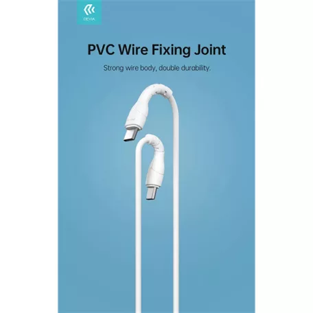 DEVIA USB TYPE-C - USB TYPE-C ADAT- ÉS TÖLTŐKÁBEL 1 M-ES VEZETÉKKEL - KINTONE SERIES TYPE-C TO TYPE-C CABLE - 60W, WHITE
