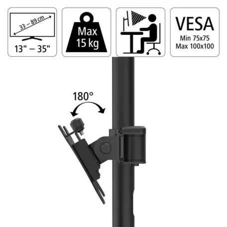 HAMA 118494, MONITORKAR DUPLA, FULL MOTION, 100X100, 2*35"-IG, FEKETE