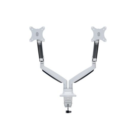 MULTIBRACKETS 2 karos asztali konzol, M Deskmount Gas Spring Dual White (15-27", max.VESA: 100x100 mm, 9 kg)