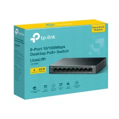 TP-LINK Switch 9x100Mbps (8xPOE+) Fémházas Asztali, LS109P