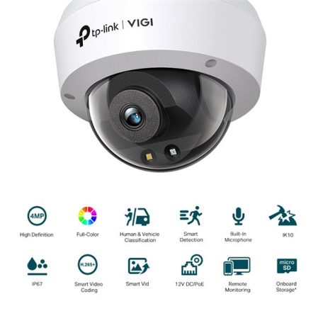 TP-LINK IP Kamera kültéri/beltéri éjjellátó 4 Megapixel, 4mm Objektív, VIGI C240(4MM)