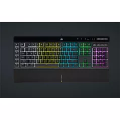   CORSAIR Vezetékes Billentyűzet Gaming, K55 RGB PRO, 6 programozható billentyű, Cseppálló, Csuklótámasz, US, fekete