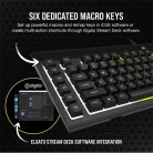 CORSAIR Vezetékes Billentyűzet Gaming, K55 RGB PRO, 6 programozható billentyű, Cseppálló, Csuklótámasz, US, fekete