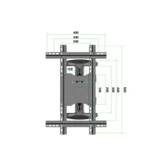   MULTIBRACKETS Fali konzol, M VESA Flexarm Full Motion Single Portrait 400x600 (32-55", 30 kg)
