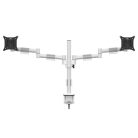 MULTIBRACKETS Asztali konzol (2 képernyős), M VESA Deskmount Officeline Dual White (15-30", max.VESA: 100x100 mm, 8 kg)