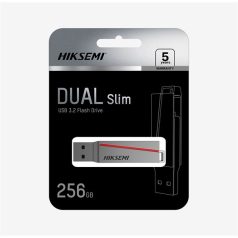   HIKSEMI Pendrive 128GB E307C U3 "Dual Slim" USB 3.2/Type-C, Szürke (HIKVISION)