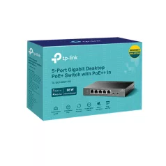   TP-LINK Switch 5x1000Mbps(1xPOE++/4xPOE+) Fémházas, TL-SG1005P-PD