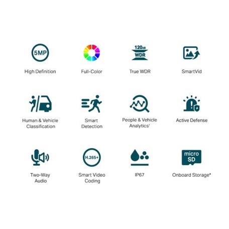 TP-LINK IP Kamera kültéri színes éjjellátó 5 Megapixel, 2.8mm Objektív, VIGI C350(2.8MM)