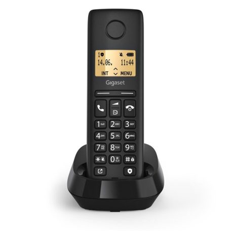 GIGASET DECT telefon, PURE 100, fekete