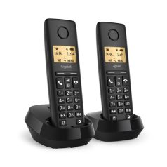 GIGASET DECT telefon, PURE 100 Duo, fekete