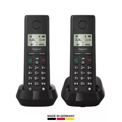 GIGASET DECT telefon, PURE 200 Duo, fekete