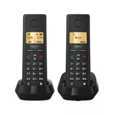 GIGASET DECT telefon, PURE 200 Duo, fekete