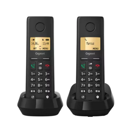 GIGASET DECT telefon, PURE 200 Duo, fekete