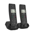 GIGASET DECT telefon, PURE 200 Duo, fekete