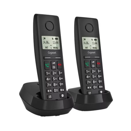 GIGASET DECT telefon, PURE 200 Duo, fekete
