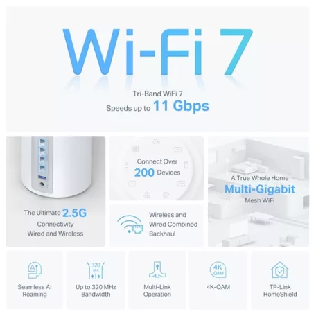 TP-LINK Wireless Mesh Networking system BE9300 Wi-Fi 7 DECO BE65(3-PACK)