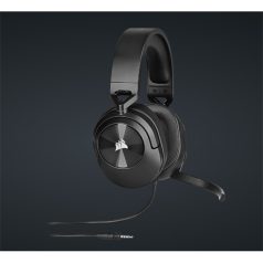   CORSAIR Vezetékes Headset, HS55 Gaming, Ultrakönnyű, Jack dugós, fekete