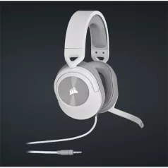   CORSAIR Vezetékes Headset, HS55 Gaming, Ultrakönnyű, Jack dugós, fehér