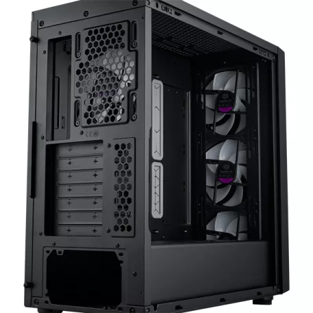 COOLER MASTER Ház ATX MasterBox 600, Tápegység nélkül, Üvegfalú, fekete