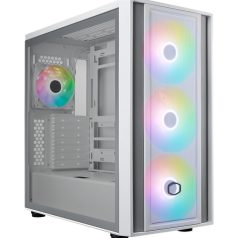   COOLER MASTER Ház ATX MasterBox 600, Tápegység nélkül, Üvegfalú, fehér