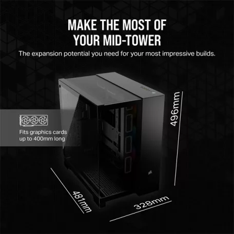 CORSAIR Ház ATX iCUE LINK 6500X RGB, Tápegység nélkül, Edzett Üveg, fekete