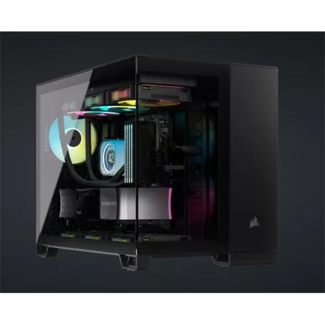 CORSAIR Ház Micro-ATX 2500X, Tápegység nélkül, Edzett Üveg, fekete