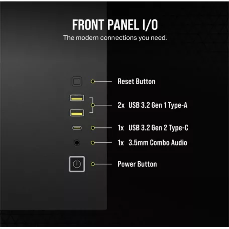 CORSAIR Ház Micro-ATX 2500X, Tápegység nélkül, Edzett Üveg, fekete