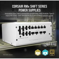   CORSAIR Tápegység Moduláris, RM1000x Shift White, 1000W, 14cm, 80+ Gold