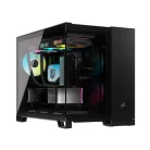 CORSAIR Ház Micro-ATX iCUE LINK 2500X RGB, Tápegység nélkül, Edzett Üveg, fekete