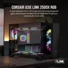 CORSAIR Ház Micro-ATX iCUE LINK 2500X RGB, Tápegység nélkül, Edzett Üveg, fekete